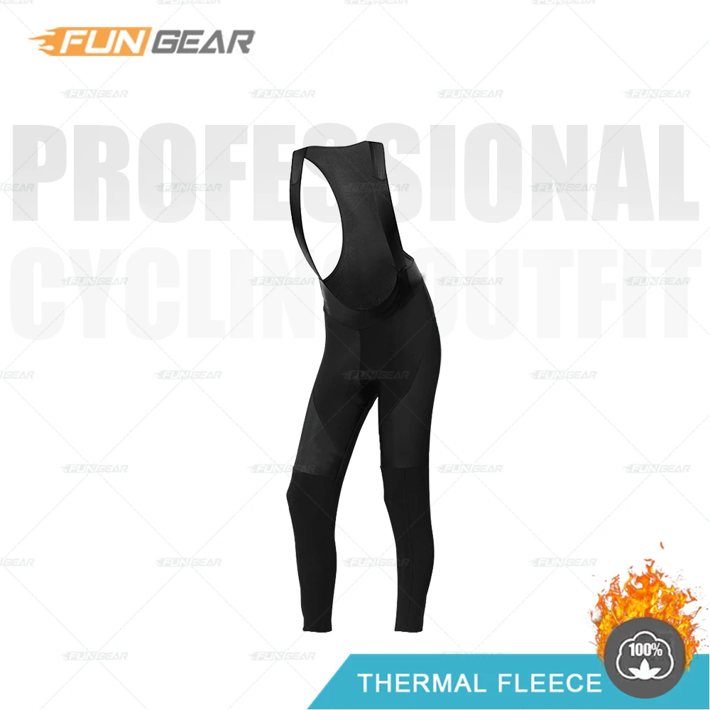 Black Bib Pants Женская зимняя одежда для велоспорта, куртка с длинным рукавом для шоссейного велосипеда, комплект из Джерси, теплая флисовая женская одежда, модная Ropa Ciclismo Invierno - Цвет: Black Bib Pants