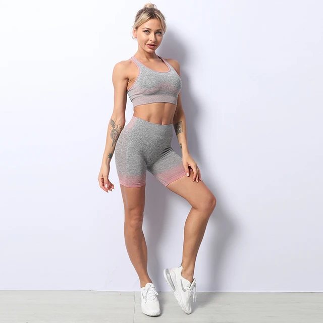 Exquisite Women Seamless Sport Suit 2PC Push Up Bra With Workout Slim Shorts Butt Lifting Conjuntos Deportivos Para Mujer _ AliExpress