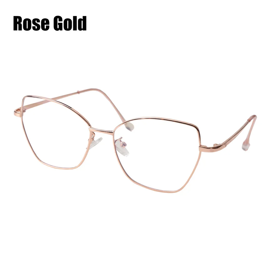 SOOLALA Butterfly Рецептурные очки для близоруких большая оправа женские очки Оптическая оправа w/подарочная упаковка-0,5-0,75-1,0-1,25-4,0 - Цвет оправы: Rose Gold