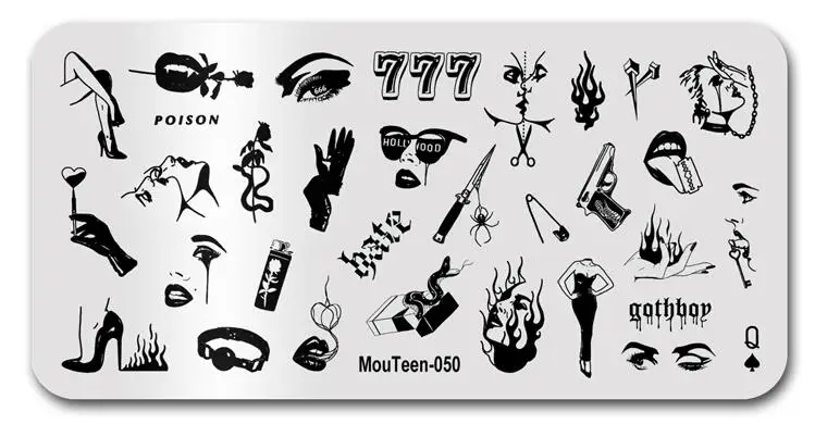 New Diablo Series Nail Stamping Plates High-heeled Shoes Art Template Blade Lighters Image #050 | Красота и здоровье