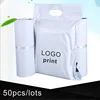 100pcs tote bag express storage bag white self-sealing glue thick waterproof plastic package mail bag custom logo printing