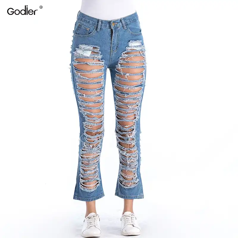 jeans ripped in front and back