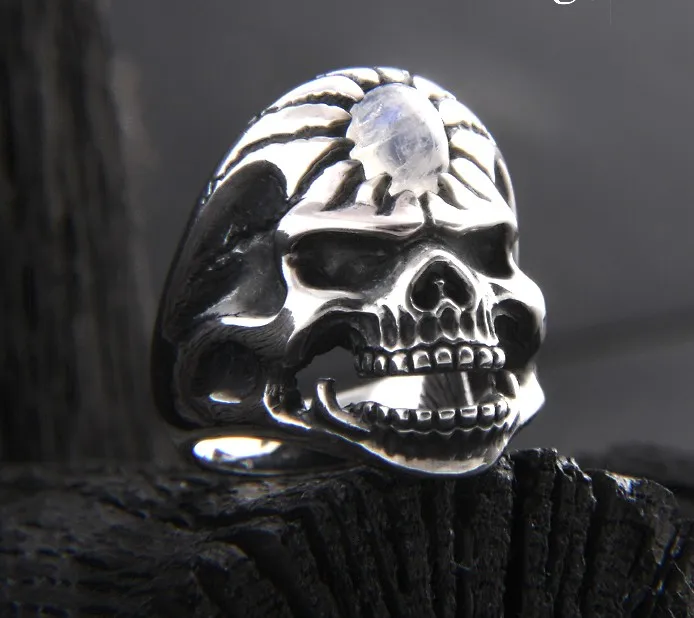 Moonstone Ring Personality Silver 925 Flame Ring