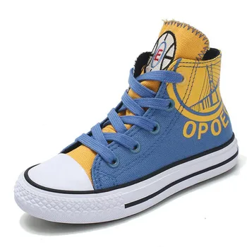 

MHYONS 2019 spring and autumn children's high canvas shoes letter color cloth shoes boys shoes sports shoes girls shoes