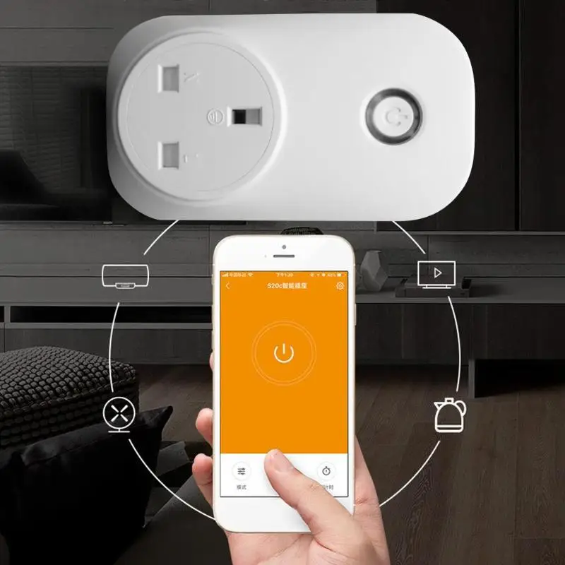 ALLOYSEED WiFi интеллектуальная розетка Беспроводная розетка для Google Home Alexa Голосовое управление Установка времени измерение электроэнергии