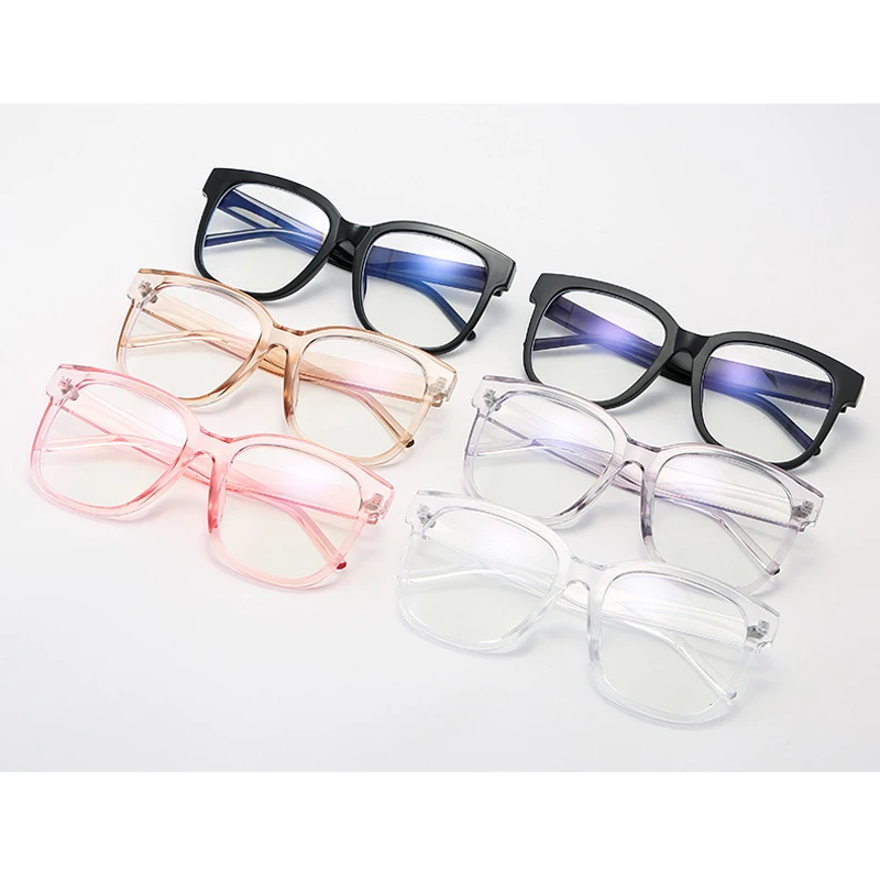 iboode Oversized Anti Blue Ray Glasses Retro Women Men Computer Protection Optical Spectacle Transparent Myopia Eyeglasses Frame