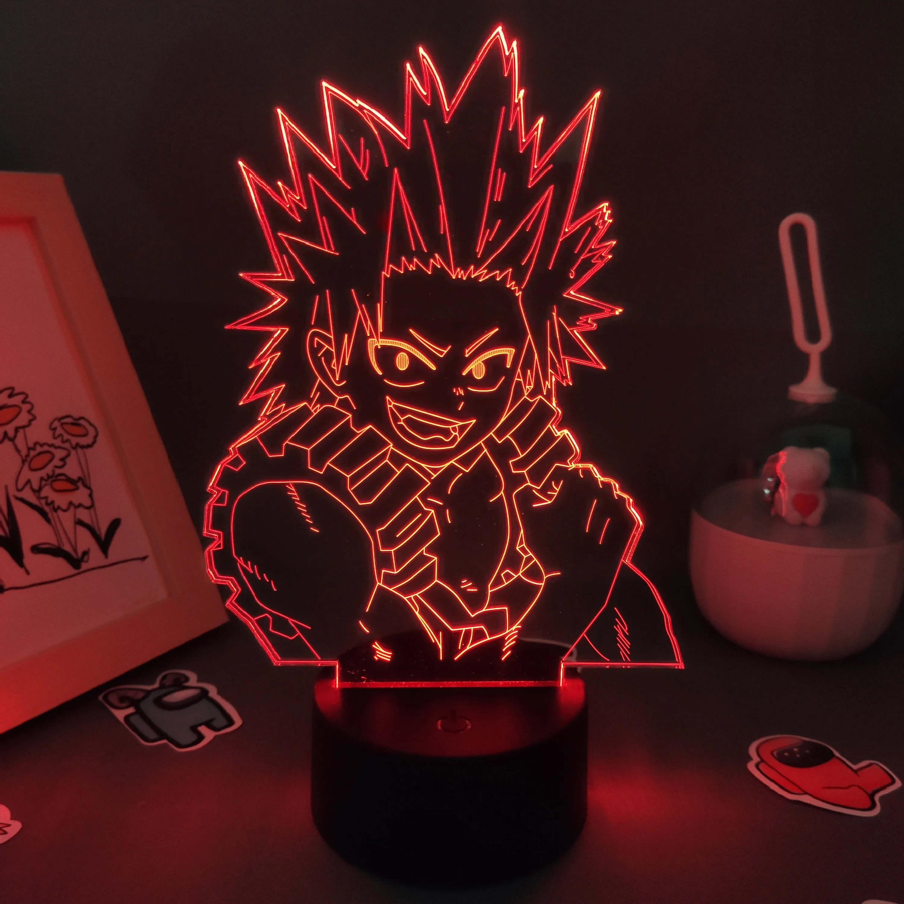 

Anime My Hero Academia Lava Lamp Figure Eijiro Kirishima 3D LED RGB Night Lights Birthday Gift for Friend Manga Table Decoration