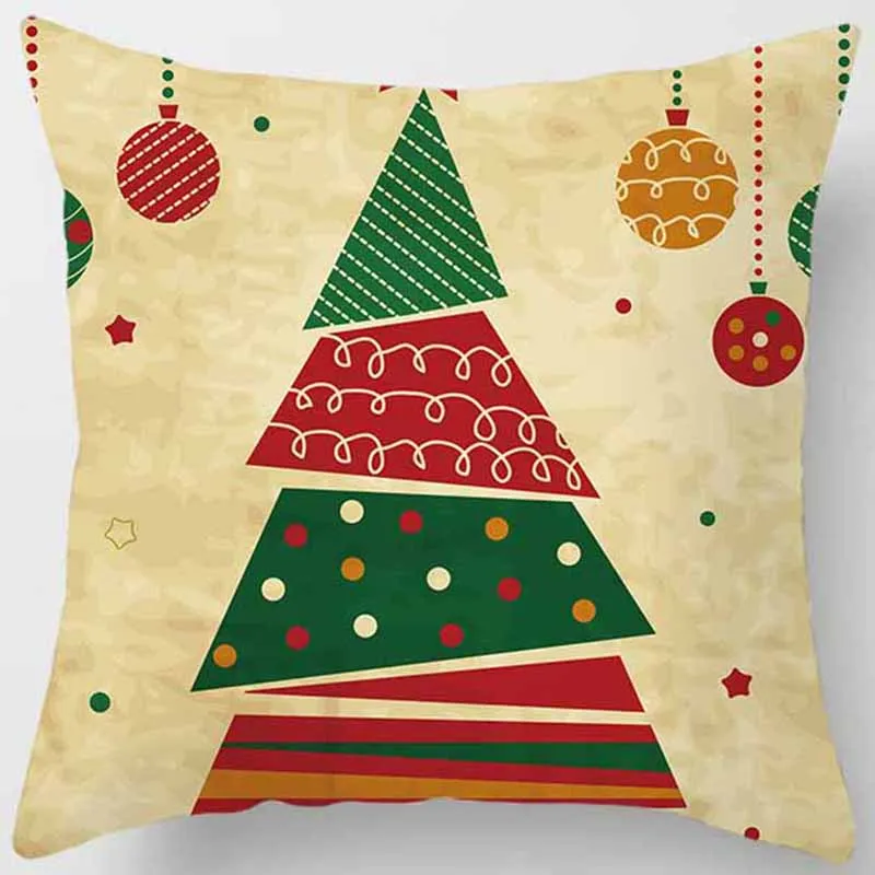 Красивые Рождественские елки цветные шаровые наволочки для подушек с принтом квадратная наволочка милые Мультяшные наволочки размер 45*45 см - Цвет: 19