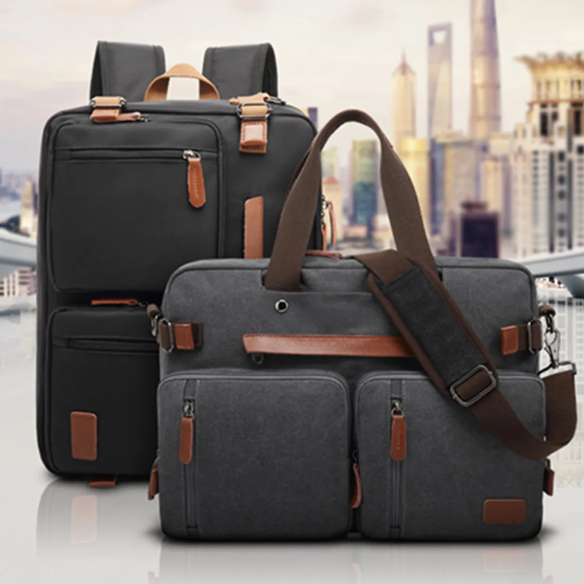 

Men's Backpack Bag Waterproof Nylon Laptop Backpack Computer Bags for Students Multi-use Travel Bag Crossbody Bag Shoulder Bag