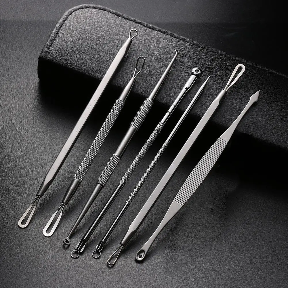 7 шт./компл. Нержавеющая сталь Blackhead Comedone чистки пор иглы экстрактор для удаления