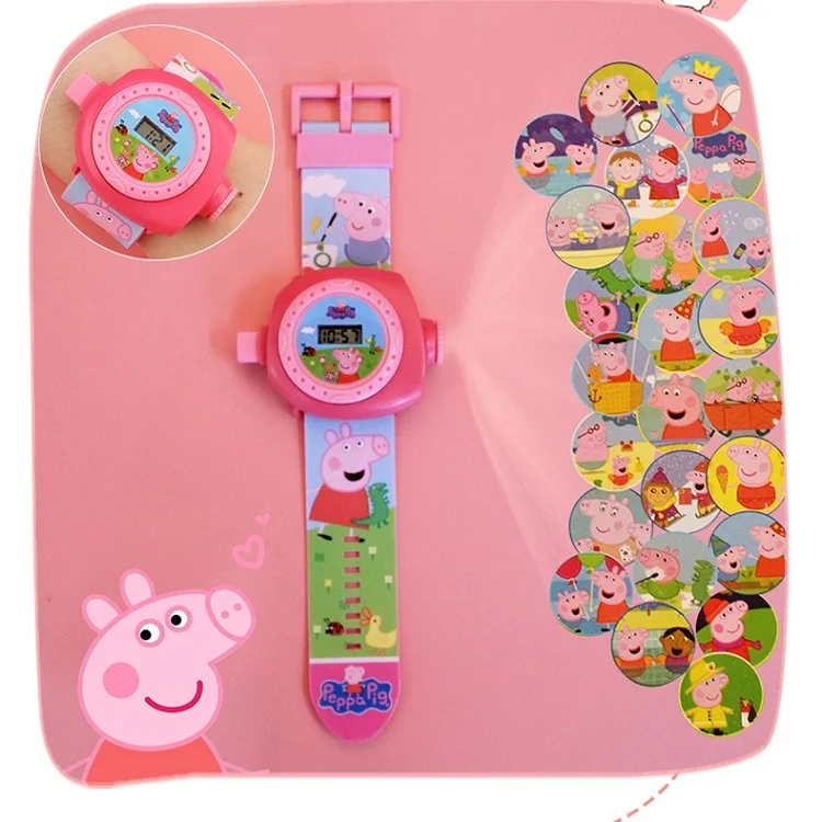 Peppa pig проекционные часы фигурка Свинка Пеппа день рождения Аниме Фигурка Свинка Пеппа «Щенячий патруль» игрушка подарок