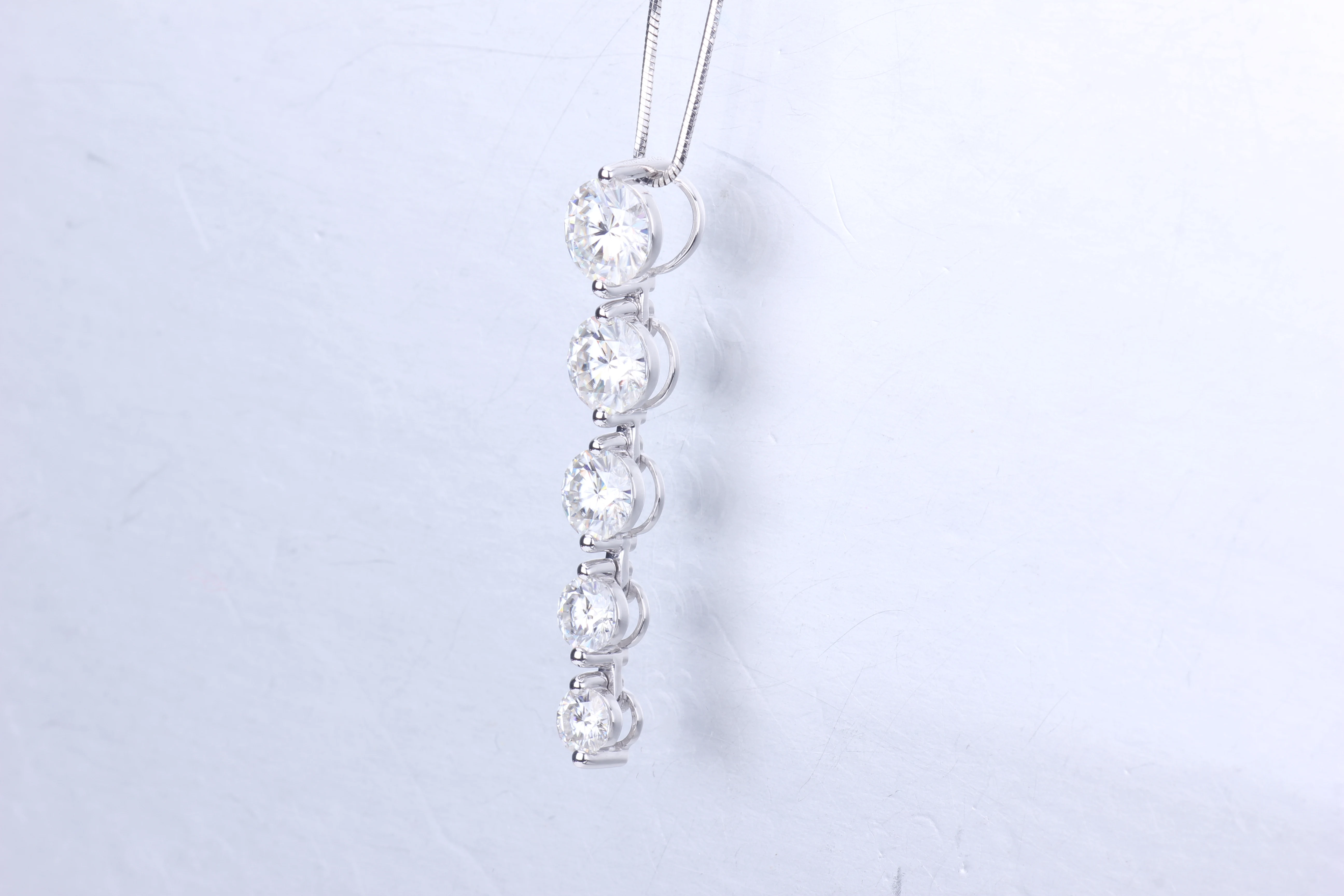 Starsgem симпатичный длинный кулон 18K тест прошел положительный отличный Moissanite модное ожерелье для женщин красивый Подарок на годовщину