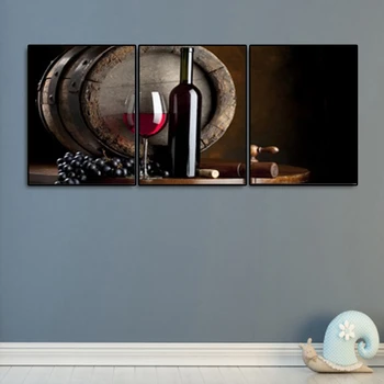 

Canvas Art Oil Painting Red Wine and Grape Food Art Poster Picture Wall Decor Modern Home Decoration For Living room Office
