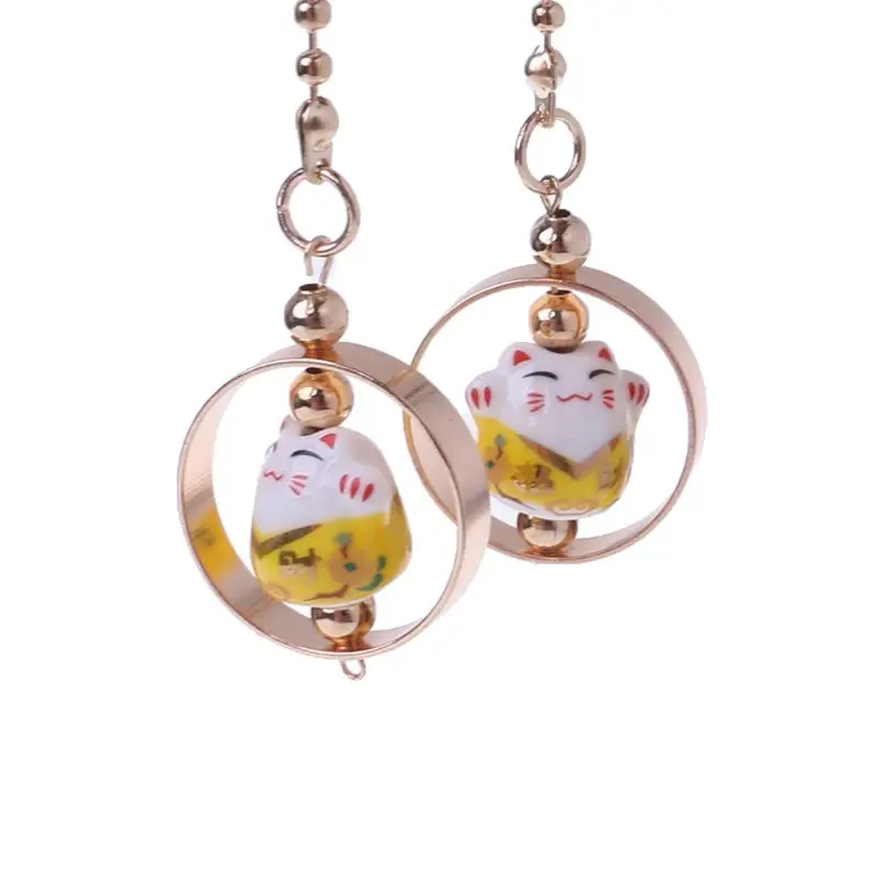 Автомобильная подвеска Керамика Lucky Cat Автомобильное зеркало заднего вида украшение керамика сплав подвесной орнамент автомобильные аксессуары для приборной панели