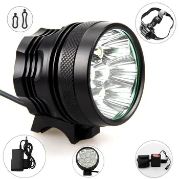 

Waterproof 15000Lm Bike Handlebar Headlight 9x XM-L T6 LED Camping Fishing Bicycle Cycling Lamp+8 x 18650 Battery Pack