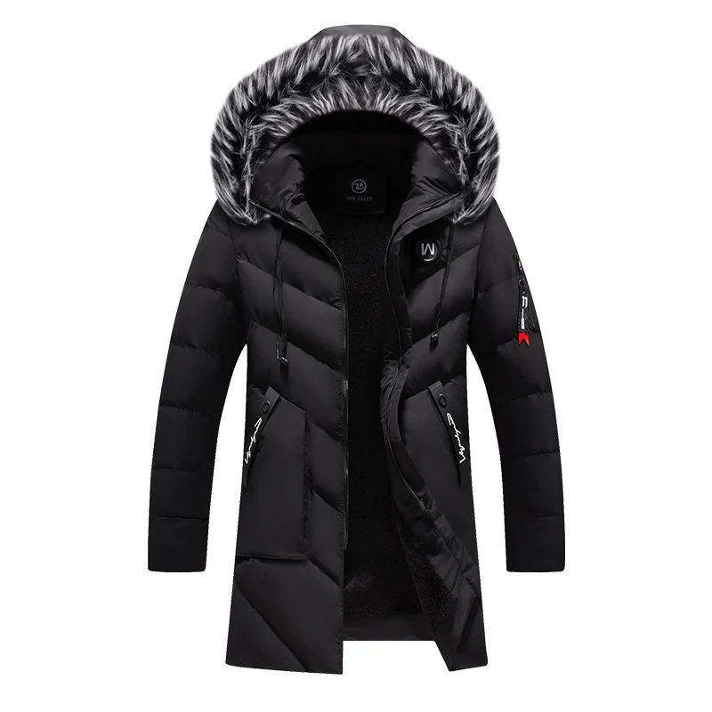 lightweight parka Winter Long Parkas Men Cotton Padded Brand Clothing Fashion Casual Slim Thick Warm Mens Coats Fur Hooded Overcoats Male Clothes Parkas