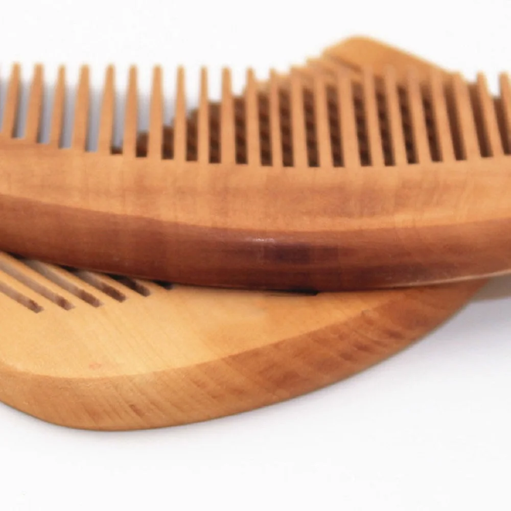 1Pc Natural Peach Wood Comb Close Teeth Anti-static Head Massage Beard Hair Care Tool Beauty Accessories Barber Women's Hairdres