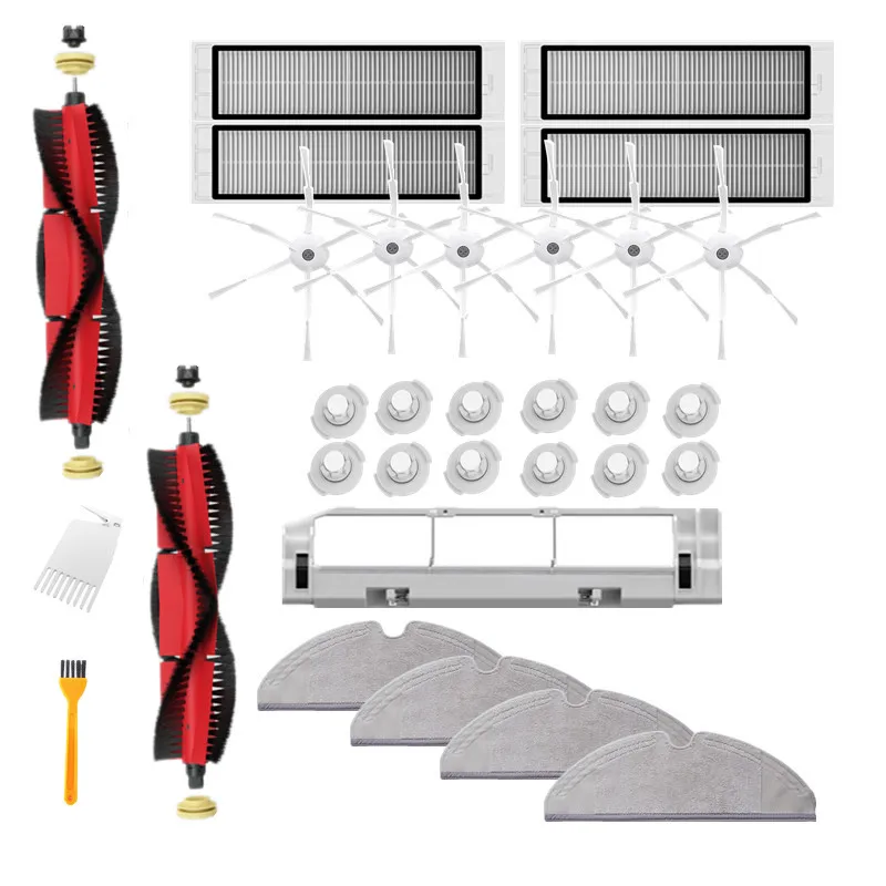 

12Pcs Water Core + 4Pcs Mop + 2Pcs Main Brushes + 6Pcs Side Brushes + 4Pcs Filters + 1Pcs White Brush + 1Pcs Yellow Brush for Xi