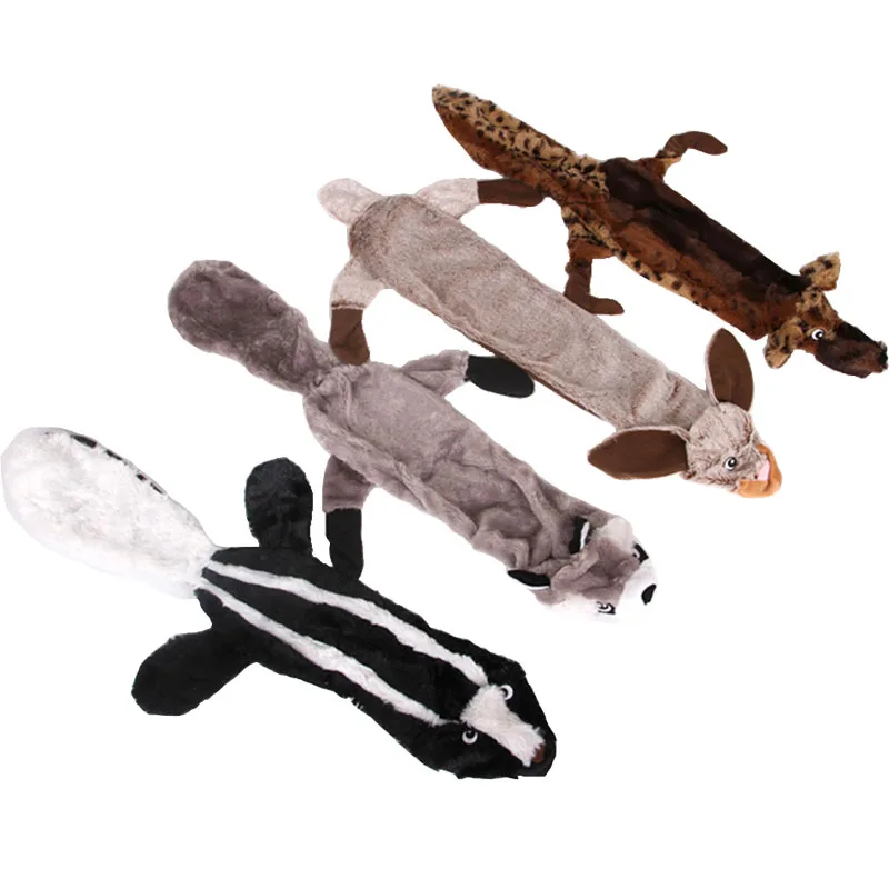 ANSINPARK Cute plush toys dog toys squeaking animal cub chewing hissing involved squirrel dog toys fart wolf rabbit plush t1232
