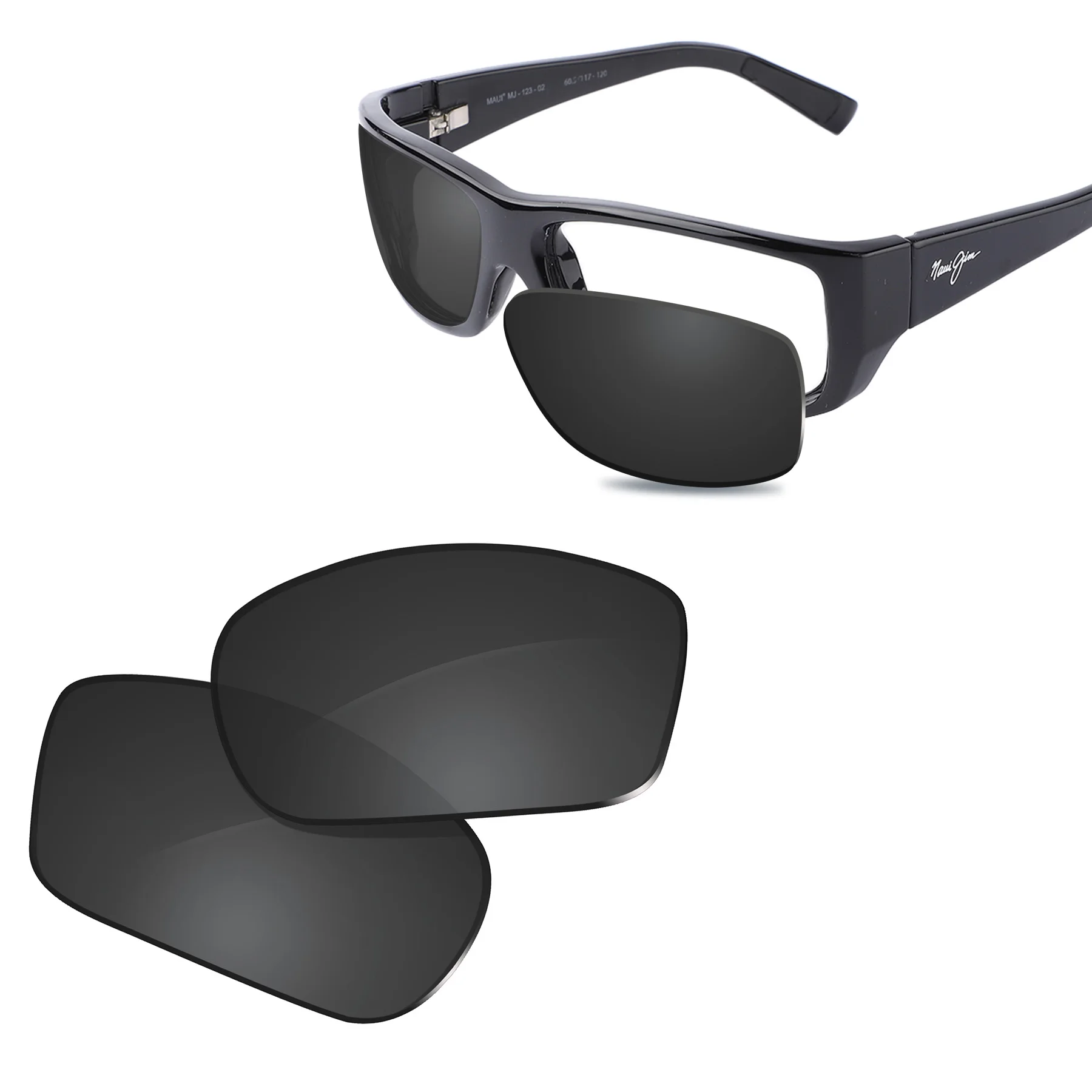 

Glintbay New Performance Polarized Replacement Lenses for Maui Jim Wassup MJ123 Sunglass - Multiple Colors