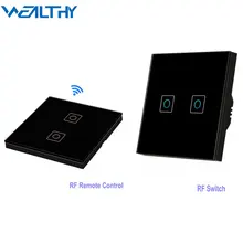 Wireless Remote Control Transmitter RF433 Wall Light Switch 220V Glass Panel Controller Sticker Switch For Corridor Stairs  Lamp