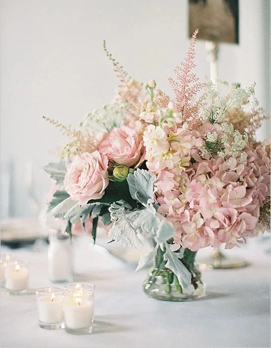 8cm 5Heads Hydrangea Artificial Flowers High Quality Silk Blooming Peony Fake Flower White Wedding Flowers Bouquet Home Decor
