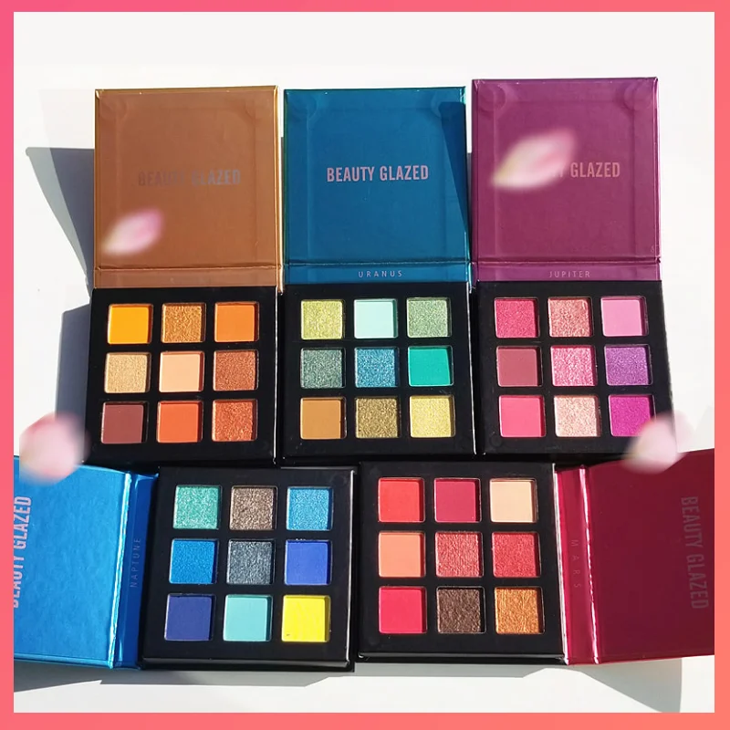 Beauty Glazed 9 Colors Velvet Matte Eyeshadow Shining Glitter Pigment Eye Shadow Pallete Eye Makeup Palette Maquillage TSLM1