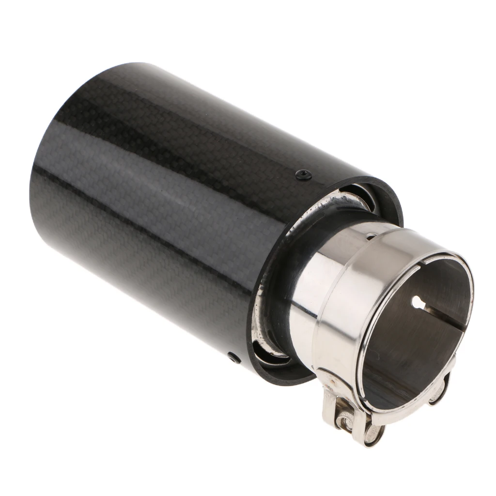 180mm Car Exhaust Carbon Fiber Tail Pipe Muffler Tips 64mm for BMW 3 Series