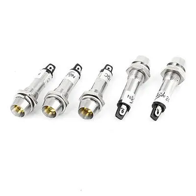 

5 Pcs DC24V 8mm Thread Yellow Bulb Power Signal Indicator Pilot Light Lamp