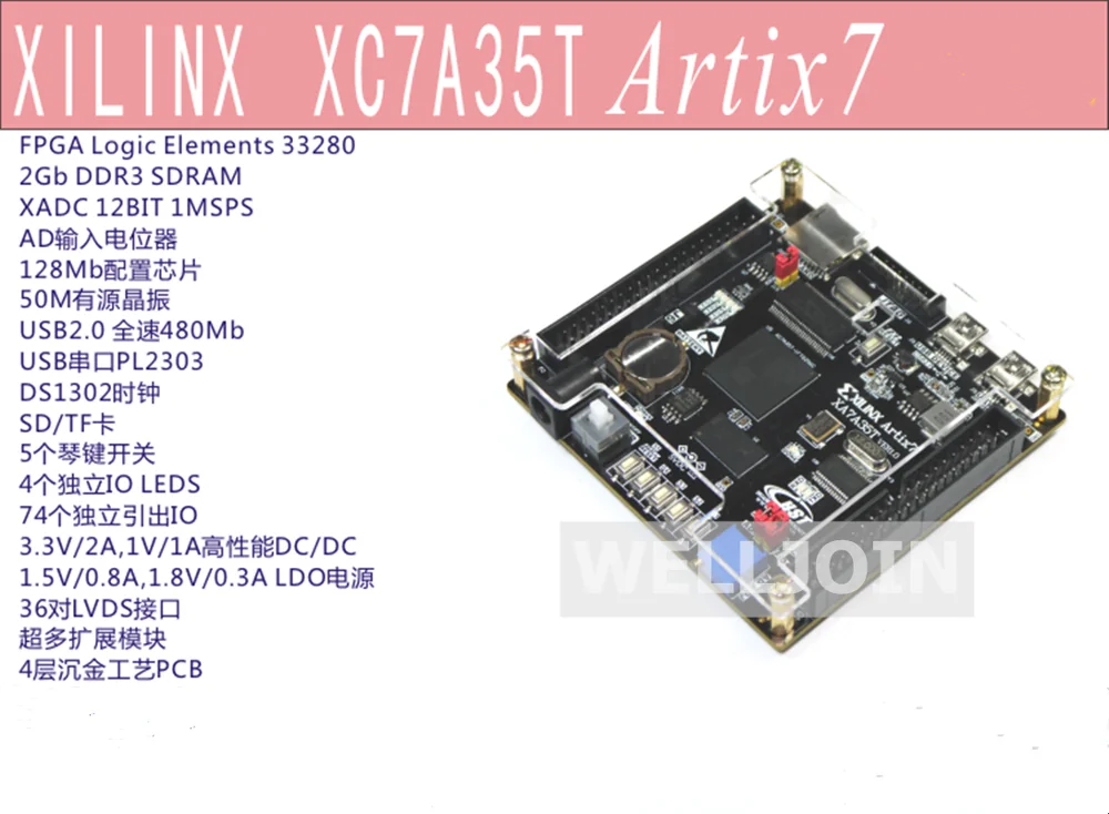 XILINX Artix 7 XC7A35T FPGA/Microblaze DDR3 SOPC USB2.0 макетная плата с 128 Мбит FlashType A