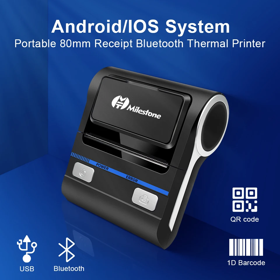 Bluetooth Receipt Printers Wireless Thermal Printer termal yazıcı 80mm Compatible Android/Windows Mini POS Printer Restaurant portable photo printer for phone