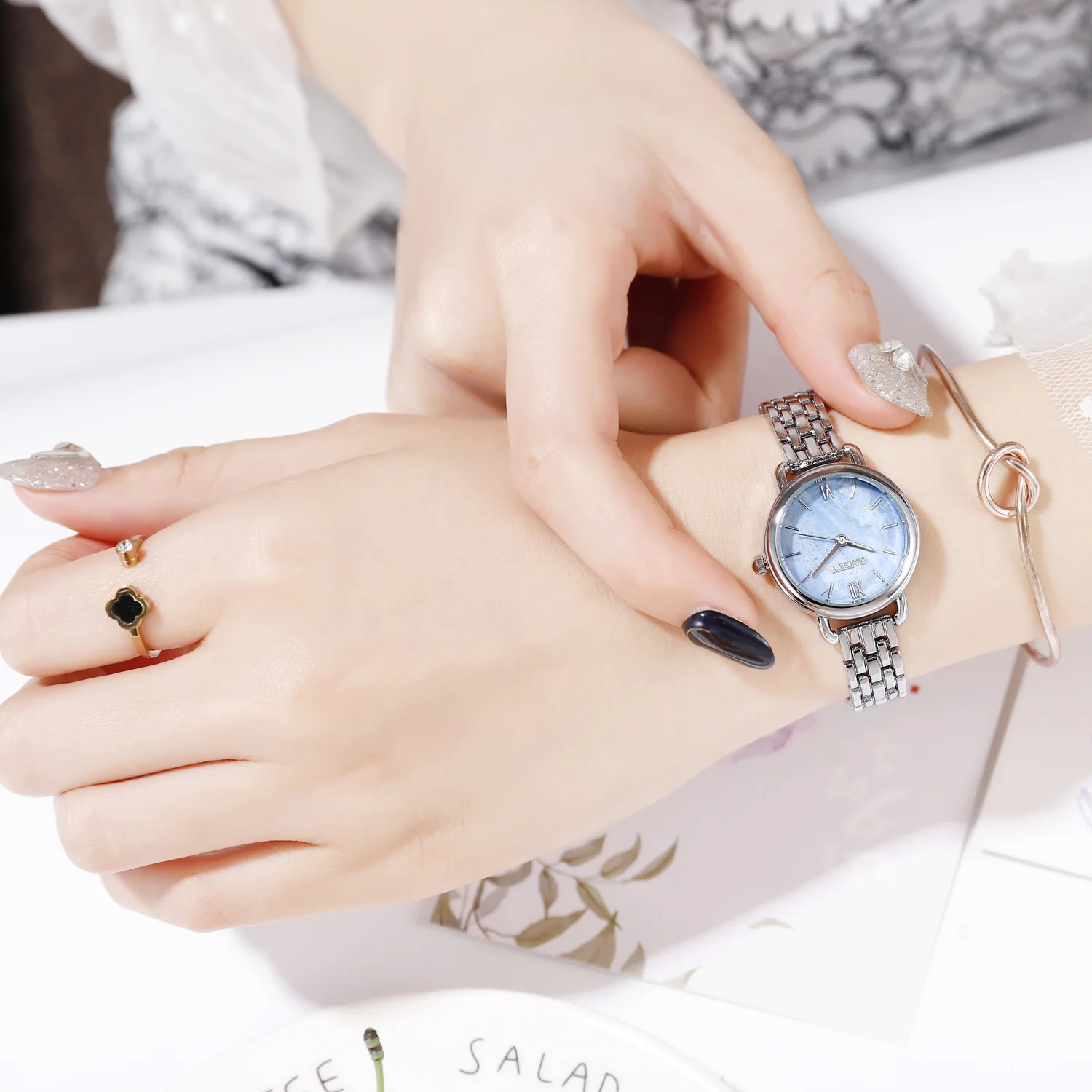 Модные женские мраморные часы из розового золота и серебра женские часы Женские кварцевые наручные часы с покрытием Feminino Reloj Mujer