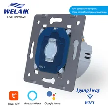 

WELAIK EU Tuya WIFI Switch WIFI Touch Switch 1~1000W 1gang1way Smart Wall Switch Intelligent Light Lamp Switch Module 220v
