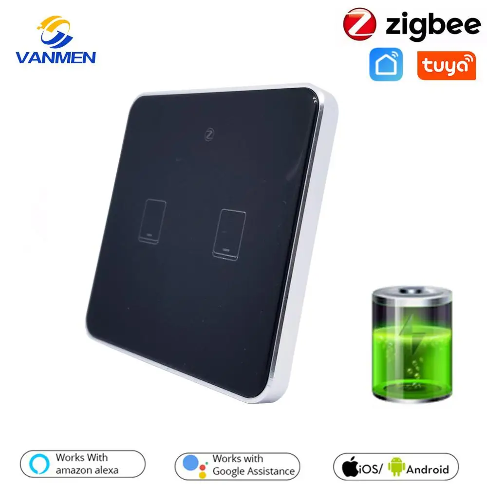 

Tuya Zigbee Smart Switch Touch Light Switch,Smart Home Wireless Battery,Remote Control Compatible Alexa/Google Home/Siri