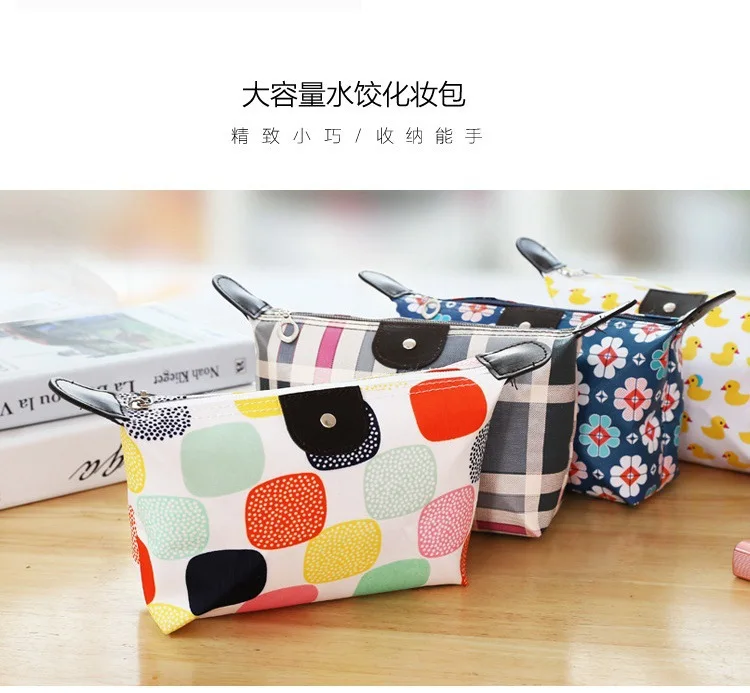 Korean-style Dumplings Cosmetic Bag Convenient Waterproof Wash Bag Dumpling-Shaped Small Objects Foldable Travel Storage Bag Who