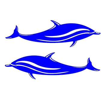 

2 X Dolphins Vinyl Stickers For Wall Window Bathroom Car Boat Kayak
