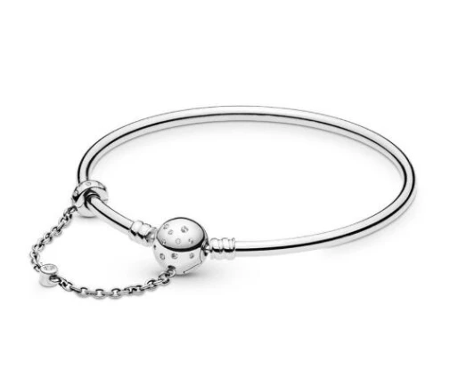 Браслет из стерлингового серебра 925 пробы, украшенный камнями браслет на застежке, женские бусины шармы «сделай сам», модные украшения