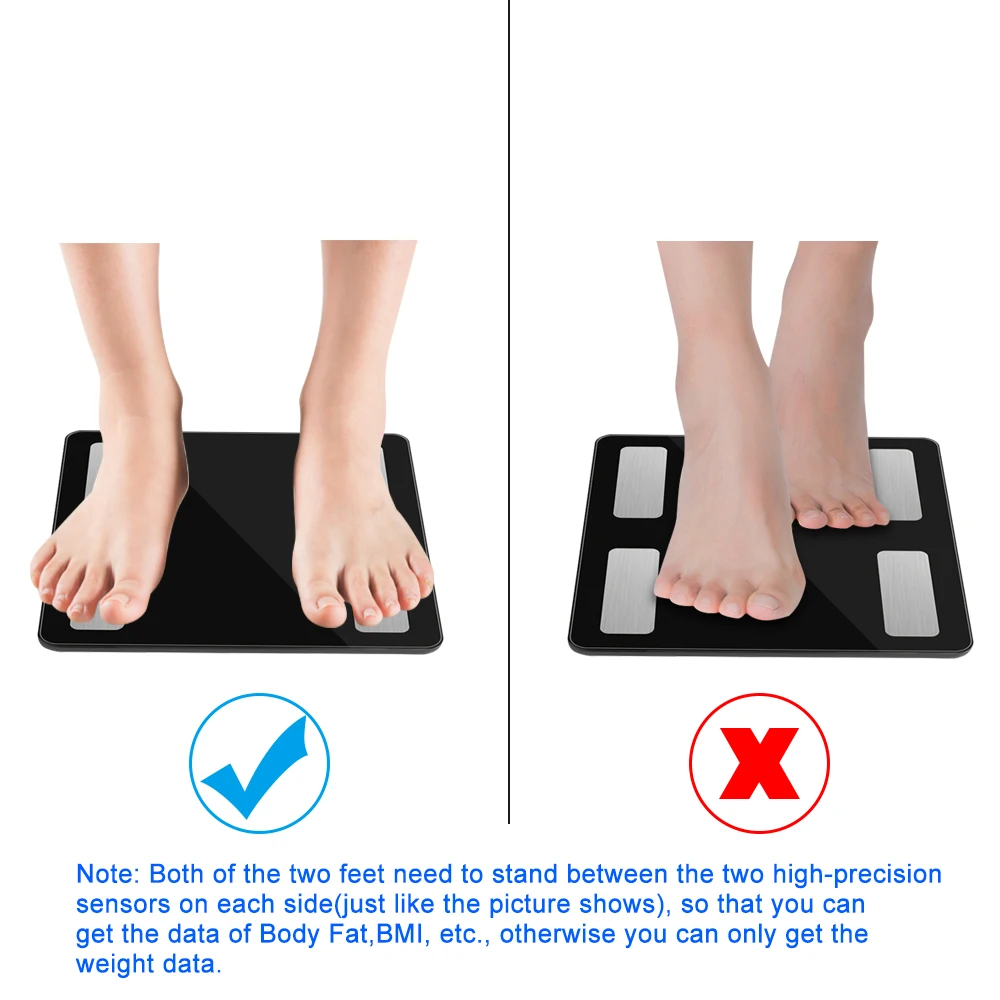 WIFI Body Fat Scale Smart BMI Scale Bathroom Floor LED Digital 150KG Wireless Weight Scale Body Composition Analyzer