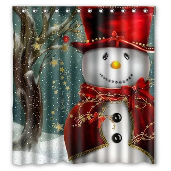 

Unique Custom Christmas Dreamlike the Santa Claus Waterproof Polyester fabric Shower Curtain