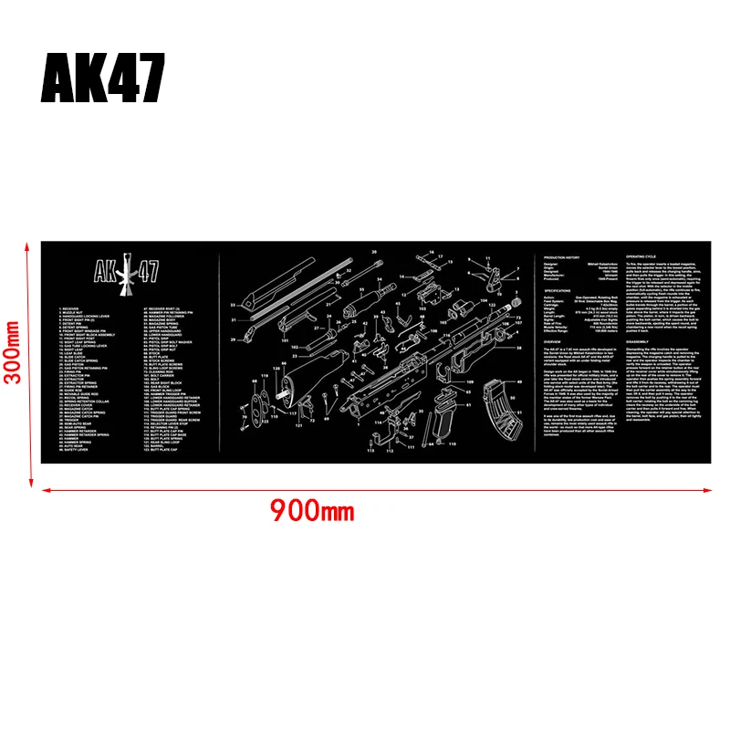 Тактический резиновый коврик для чистки пистолета AR15 AK47 Нескользящий Резиновый