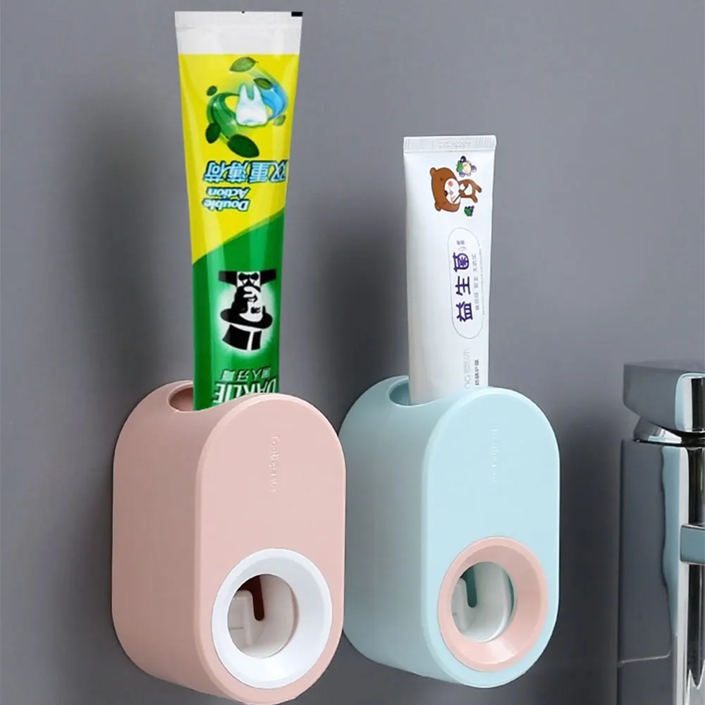 

Toothpaste Squeezers Automatic Toothpaste Dispenser Tooth Dust-proof Toothbrush Holder Wall Mount Stand Bathroom Accessories Set