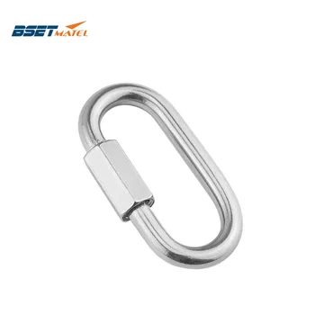 

M5*50mm 304 Stainless Steel Carabiner Oval Screwlock Quick Link Lock Ring Hook Chain Rope Connector Buckle Locked Hook