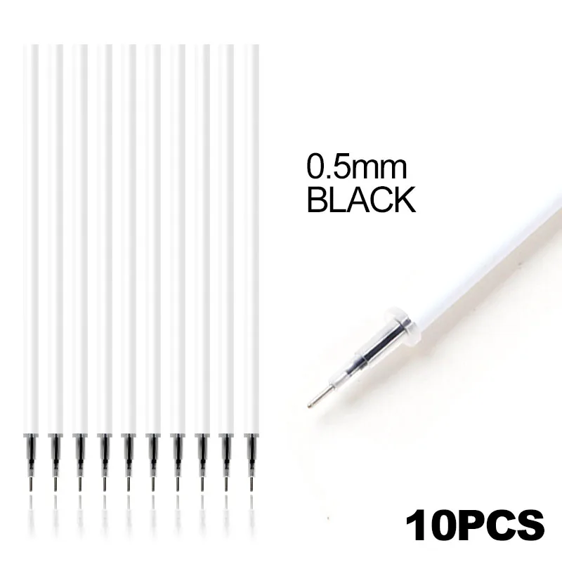 

1 pc White Color Shell Gel Pen Refills 0.5mm Black Ink Kawai Pattern Office Stationery Supplies 13cm Length