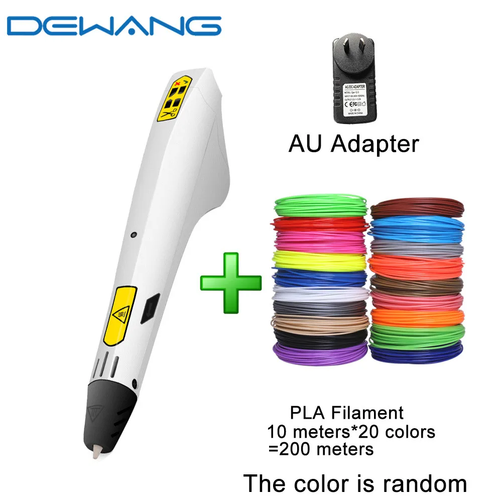 DEWANG 3d волшебная ручка для детей Lapiz 3d волшебная ручка DIY креативные 3d ручки гаджет рождественские подарки на день рождения с нитью PLA ABS - Цвет: 3d pen PLA 200M AU