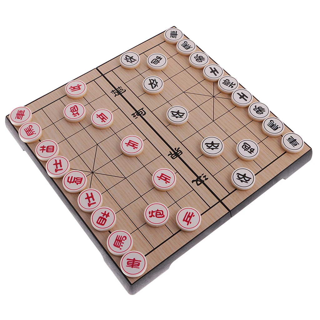 

Portable Xiangqi Chinese Chess Set Magnetic Foldable Board Game Family Game