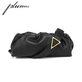 

Plumn Triangle Buckle Straddle Handbag Cloud Bag Shoulder Bag Chest Bag for Women