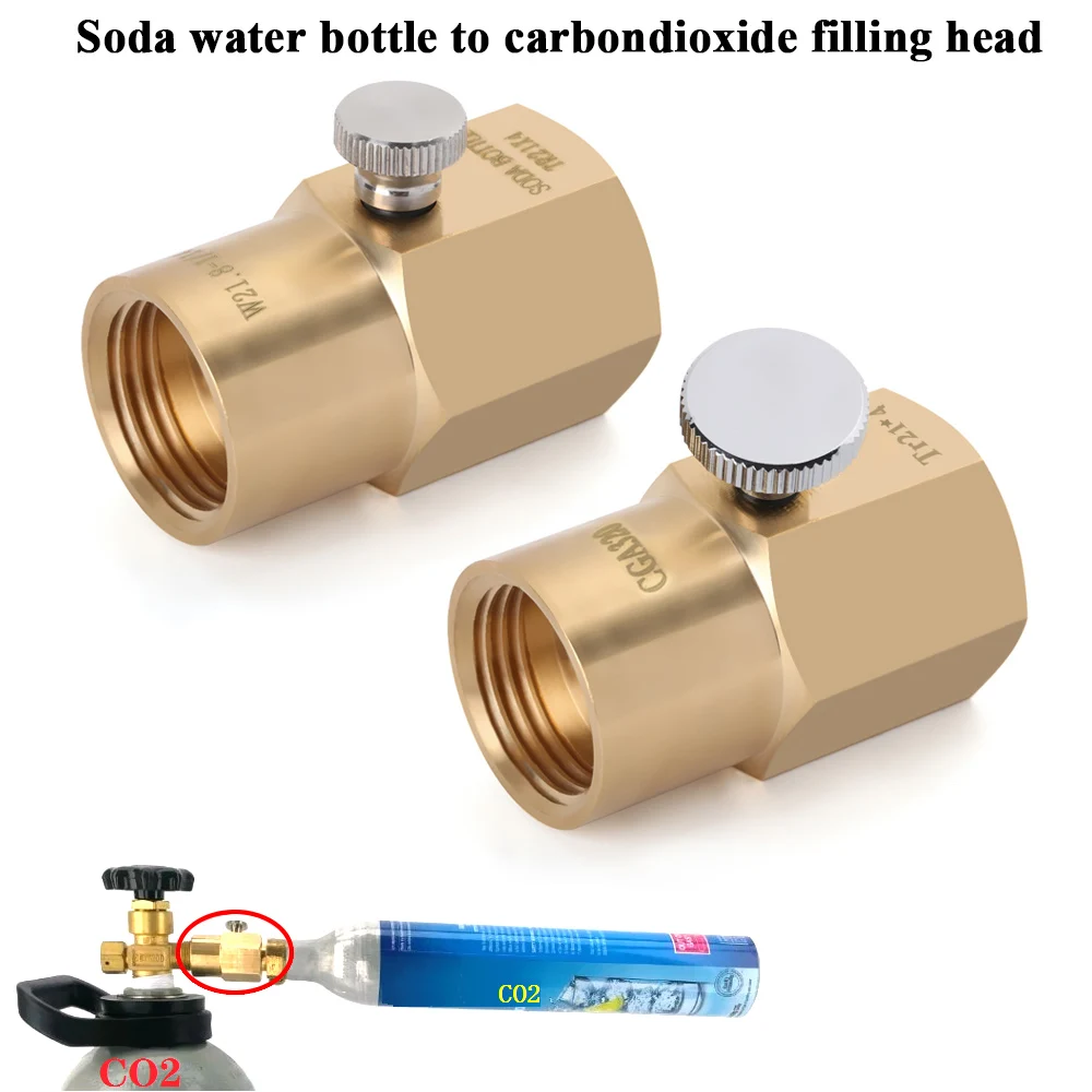 

CO2 Adapter TR21-4 to W21.8-14 Cylinder Refill Adaptor with Bleed Valve For Sodastream Cylinder Connector Kit Filling Keg Regula