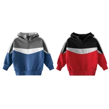 LOOZYKIT свитер для маленьких детей пуловер с капюшоном и длинными рукавами в стиле пэчворк для мальчиков Осенняя повседневная одежда