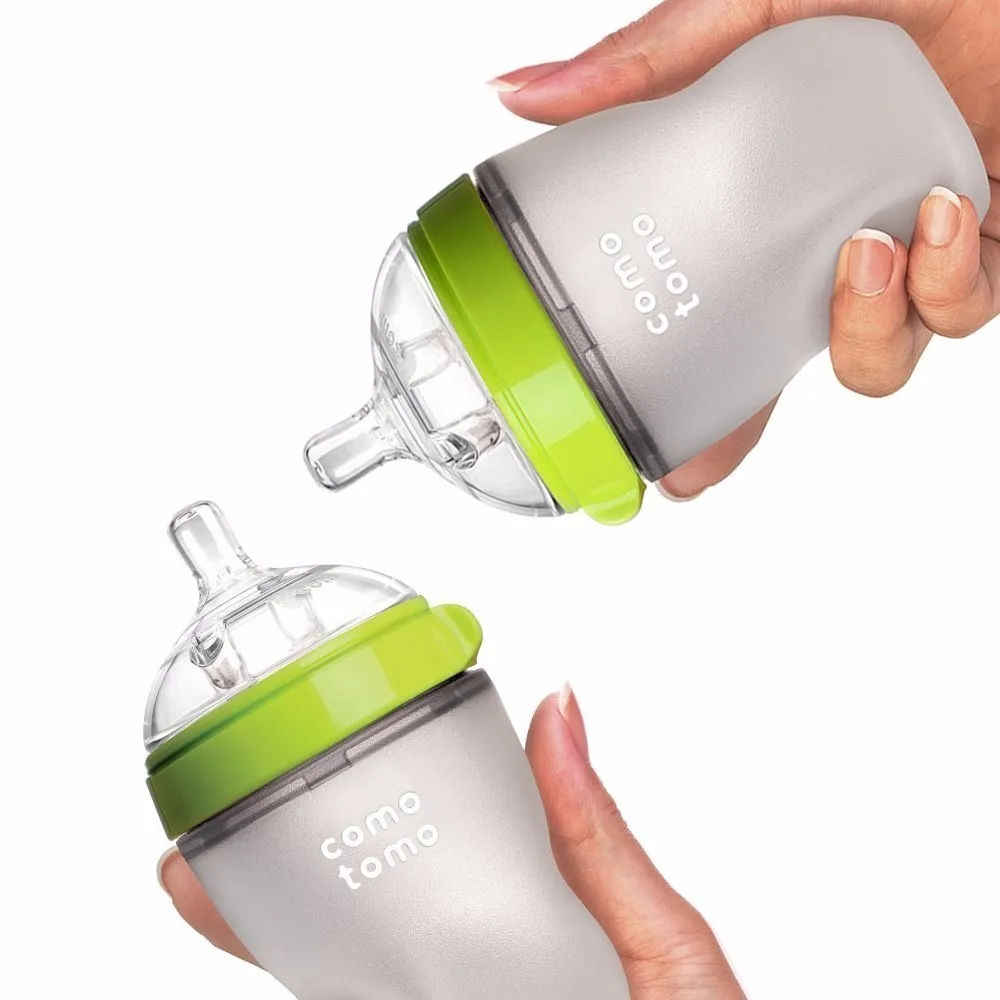 Силиконовая детская бутылка зеленый/розовый 5 унций и 8 унций детские бутылочки 2 шт пустая бутылочка BPA детей