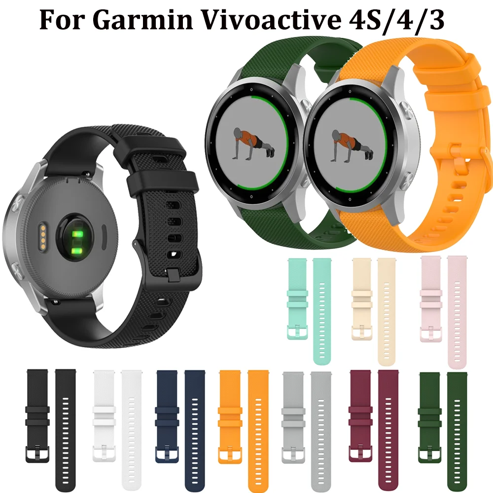 20 22 мм спортивный силиконовый ремешок на запястье для Garmin Vivoactive 4 3 Smart Watch Band Vivoactive4
